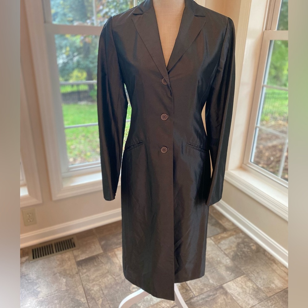 Dark silver long blazer